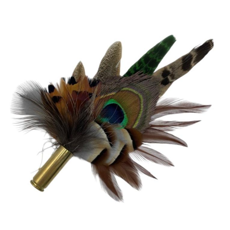 Green, Brown & Natural Feather Hat Pin (CFP666)