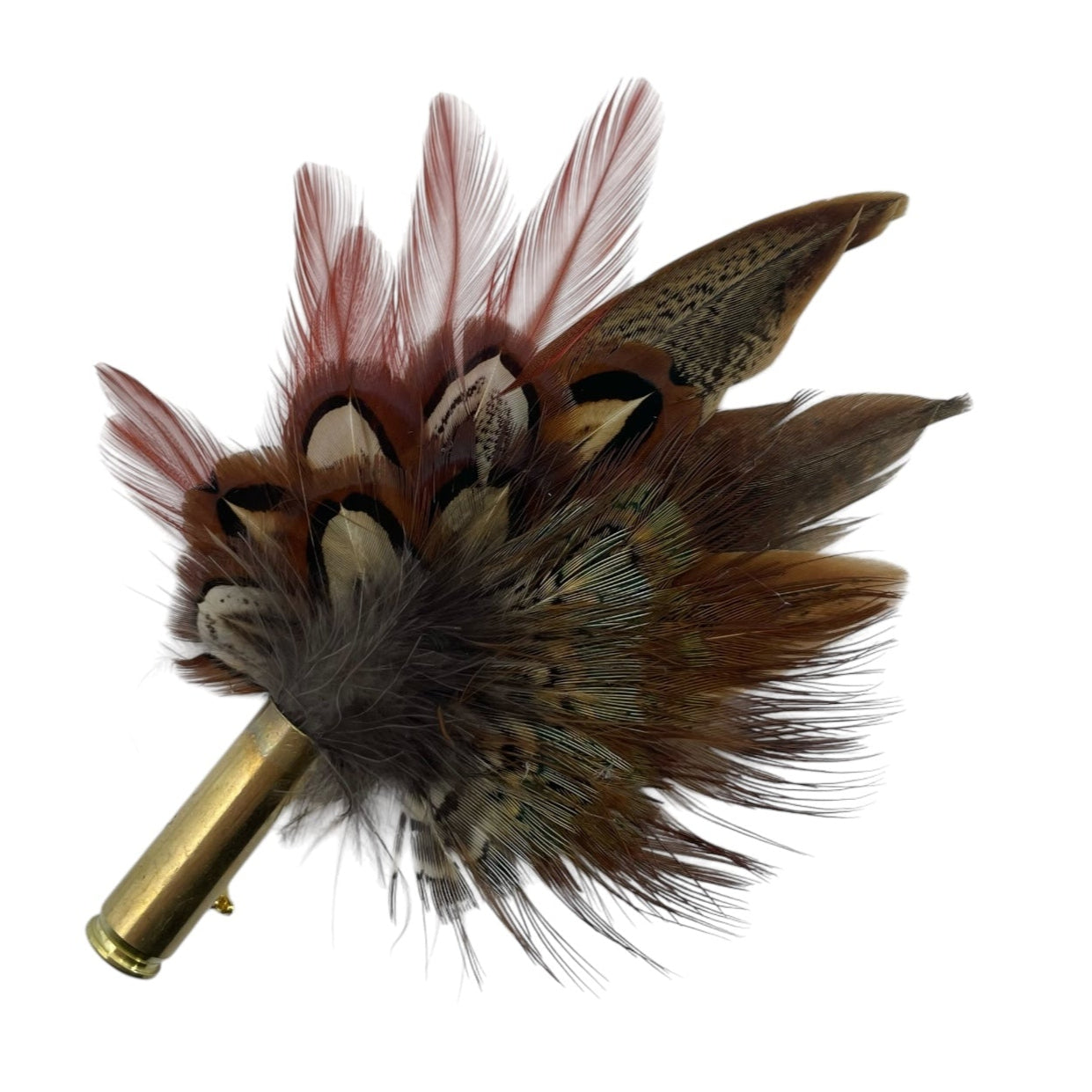 Rust,& Natural Feather Hat Pin (CFP743)