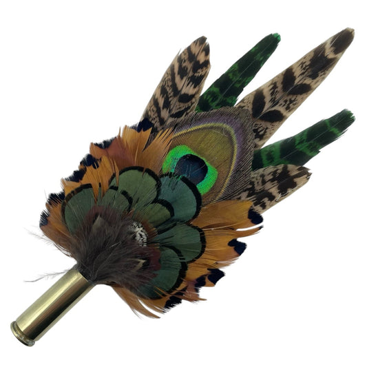 Green & Natural Feather Hat Pin (CFP747)