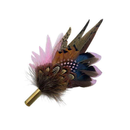 Light Pink & Natural Feather Hat Pin (CFP759)