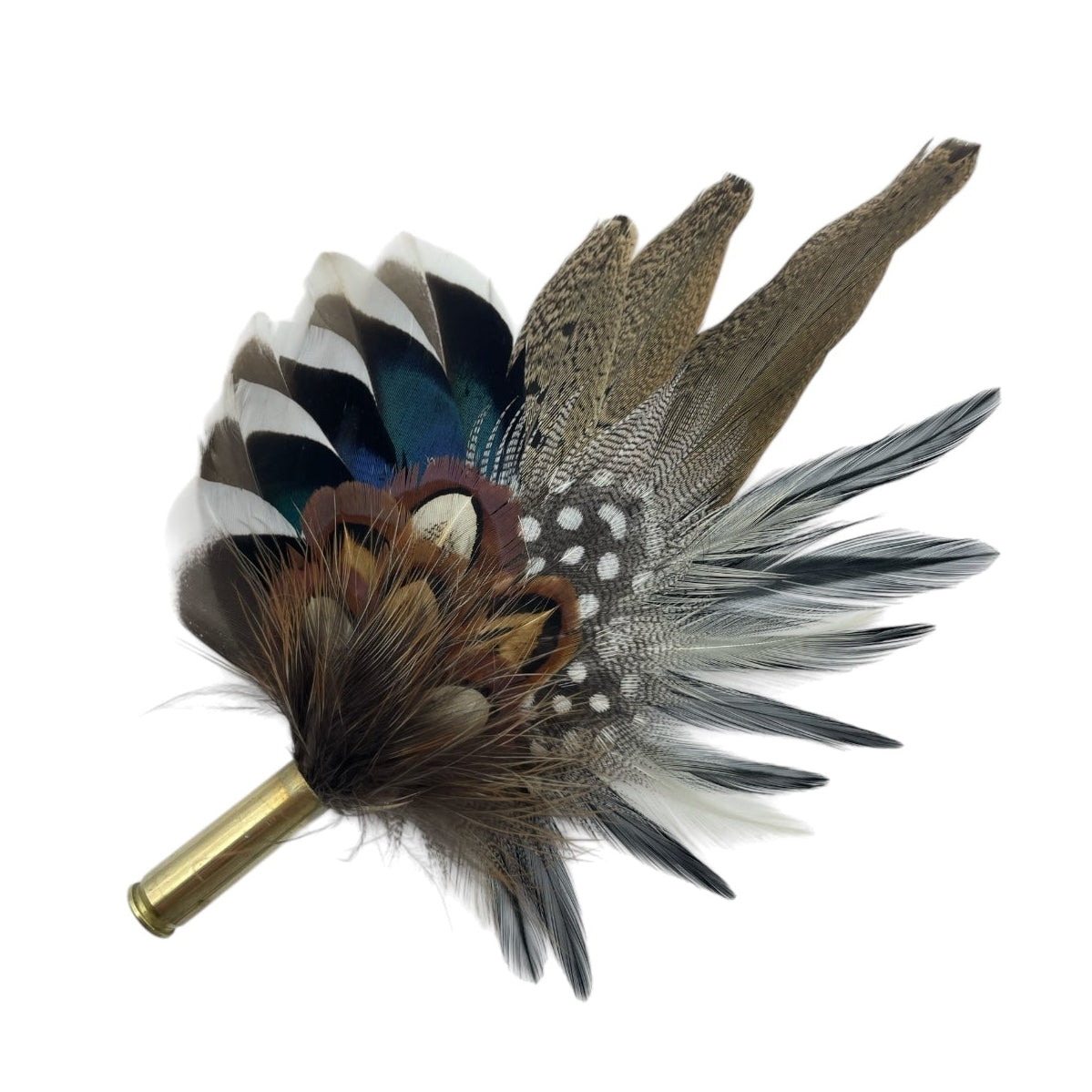 Black, White & Natural Feather Hat Pin (CFP763)