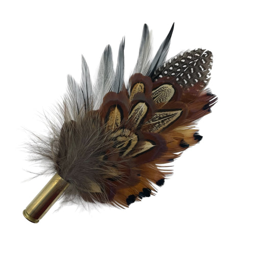 Black, White & Natural Pheasant Feather Hat Pin (CFP768)