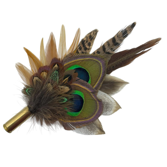 Peacock, Rooster, Duck & Natural Pheasant Feather Hat Pin (CFP771)