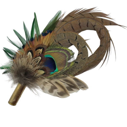 Peacock, Duck, Rooster & Natural Pheasant Feather Hat Pin (CFP772)