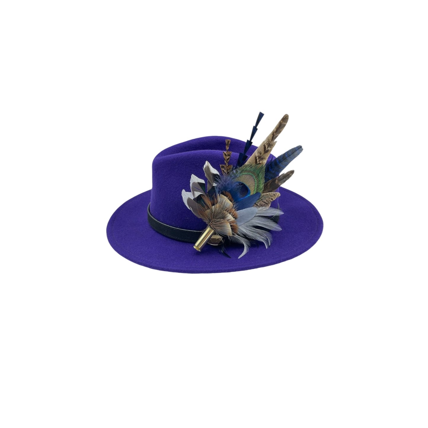 Blue, Grey & Natural Feather Hat Pin (CFP678)