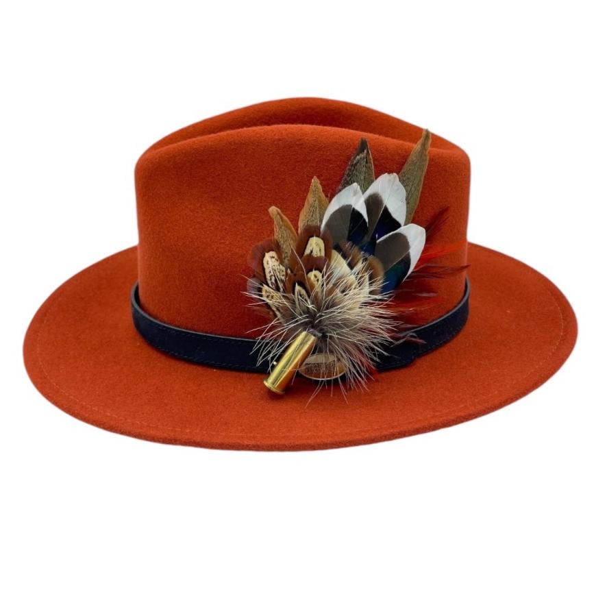 Brown, Rust & Natural Feather Hat Pin (CFP670)