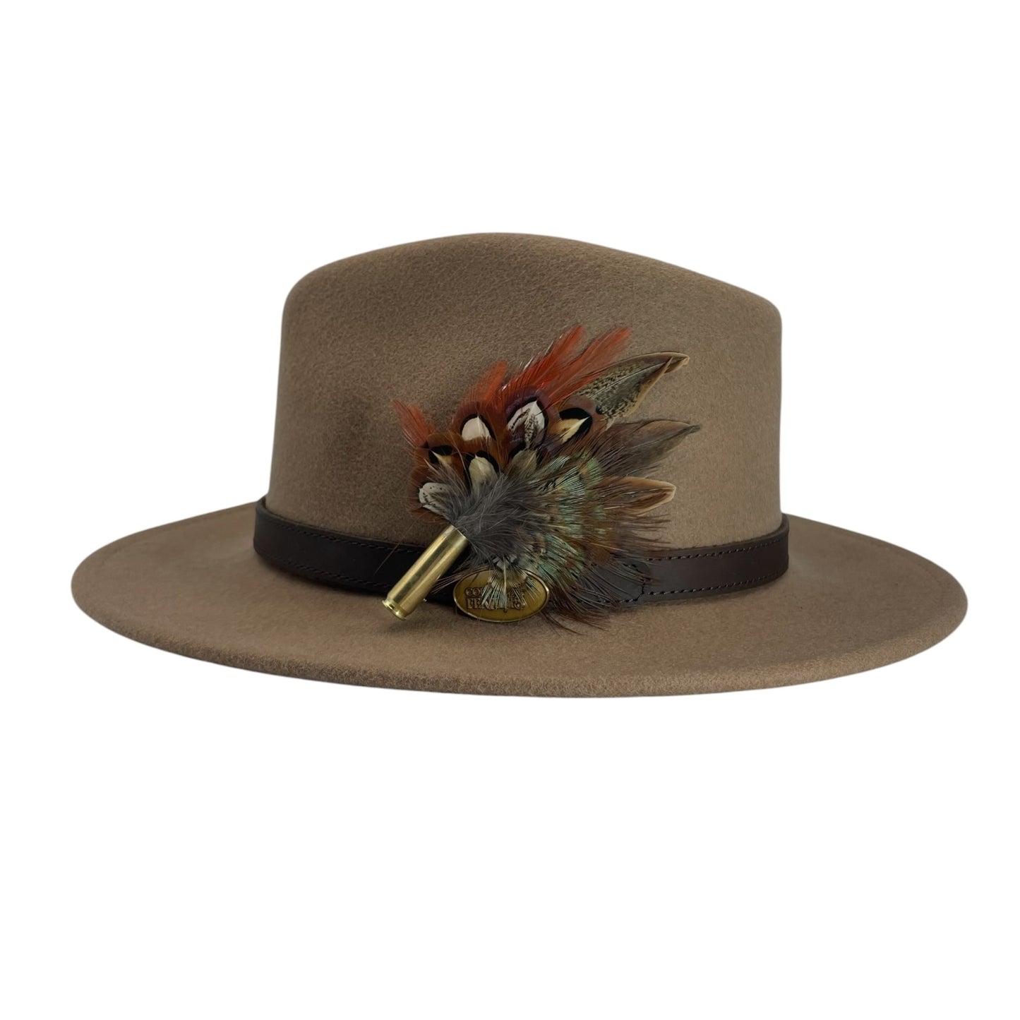 Rust,& Natural Feather Hat Pin (CFP743)