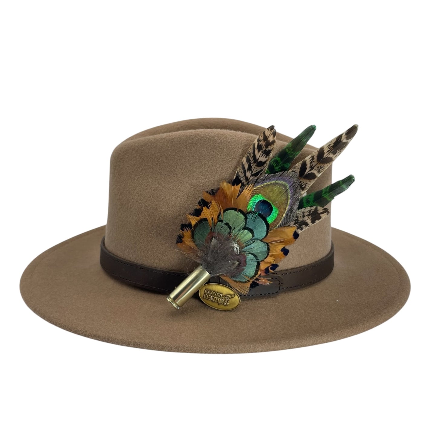 Green & Natural Feather Hat Pin (CFP747)