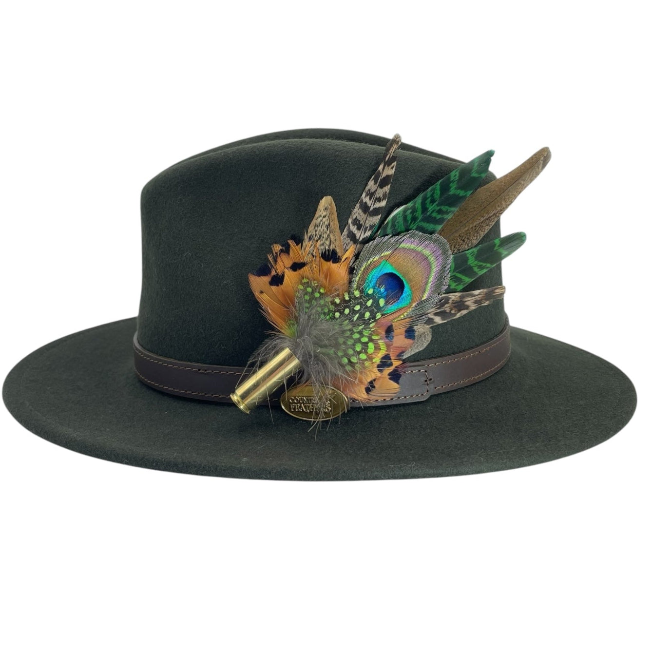 Green & Natural Feather Hat Pin (CFP748)