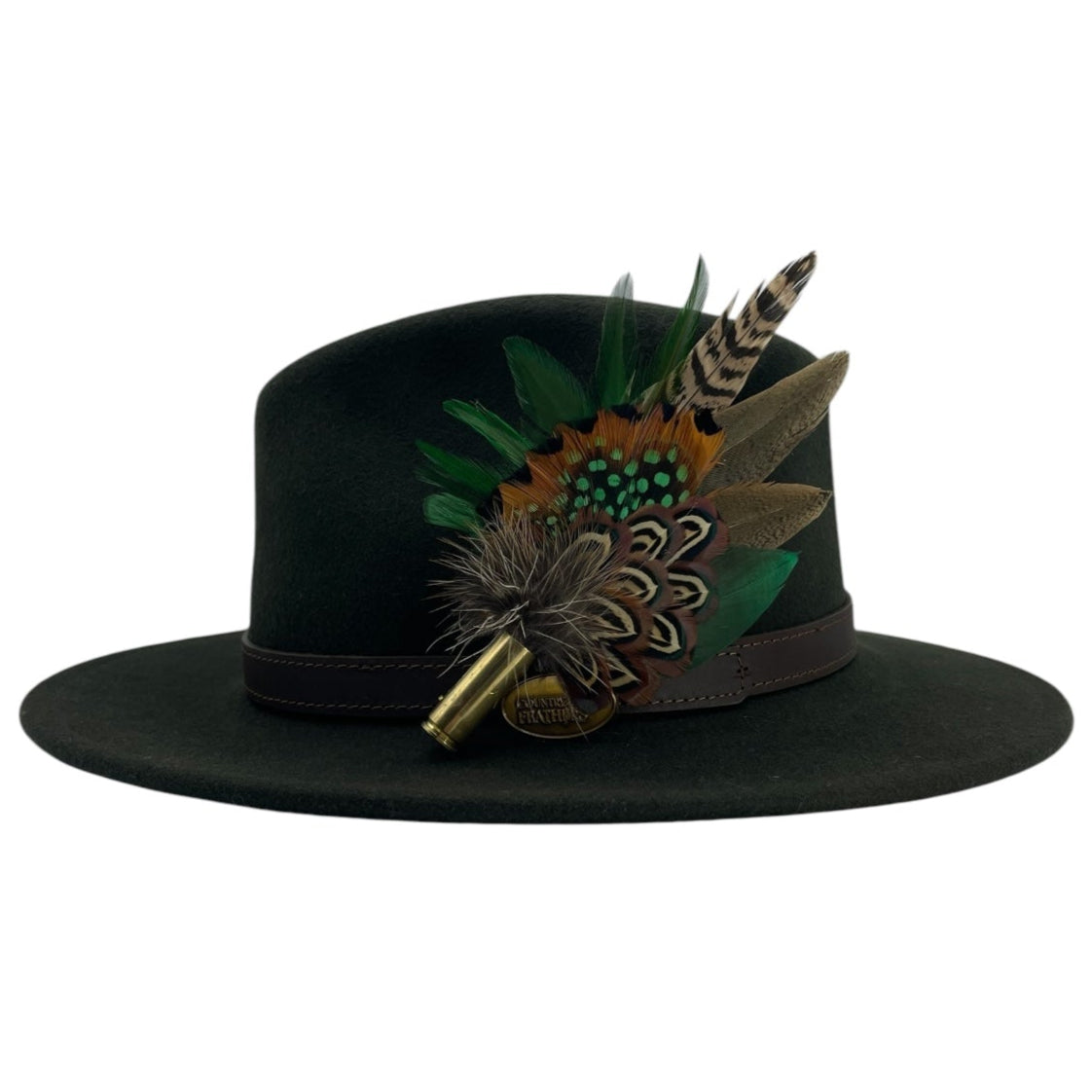 Green & Natural Feather Hat Pin (CFP758)