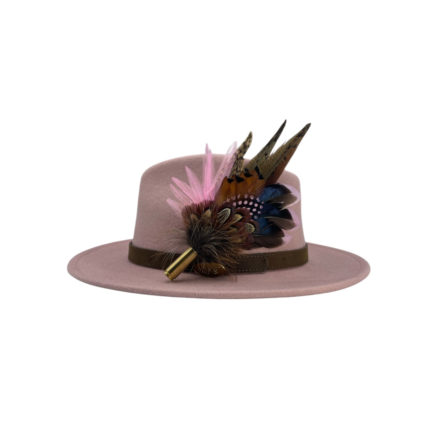 Light Pink & Natural Feather Hat Pin (CFP759)