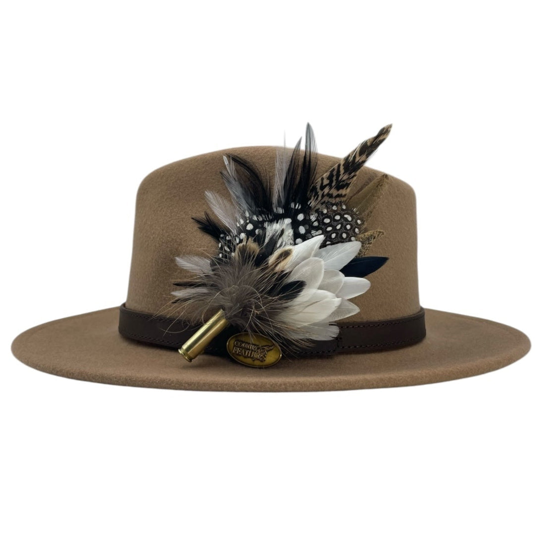 Black, White & Natural Feather Hat Pin (CF762)