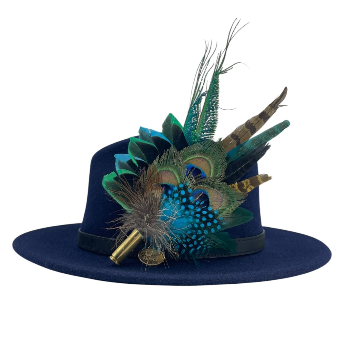 Teal, Green & Natural Feather Hat Pin (CFP765)