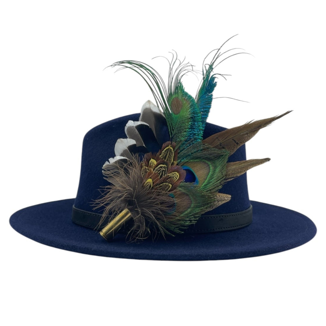 Peacock, & Natural Feather Hat Pin (CFP767)