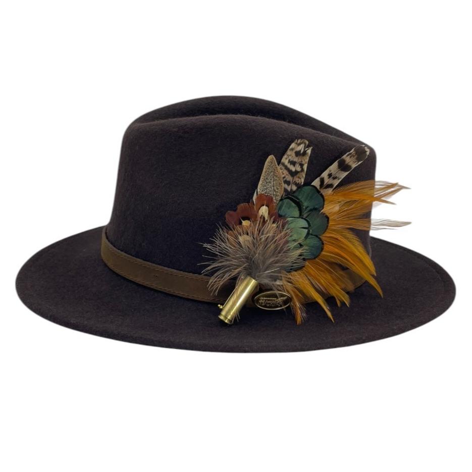 Peacock & Natural Feather Hat Pin (CFP706)