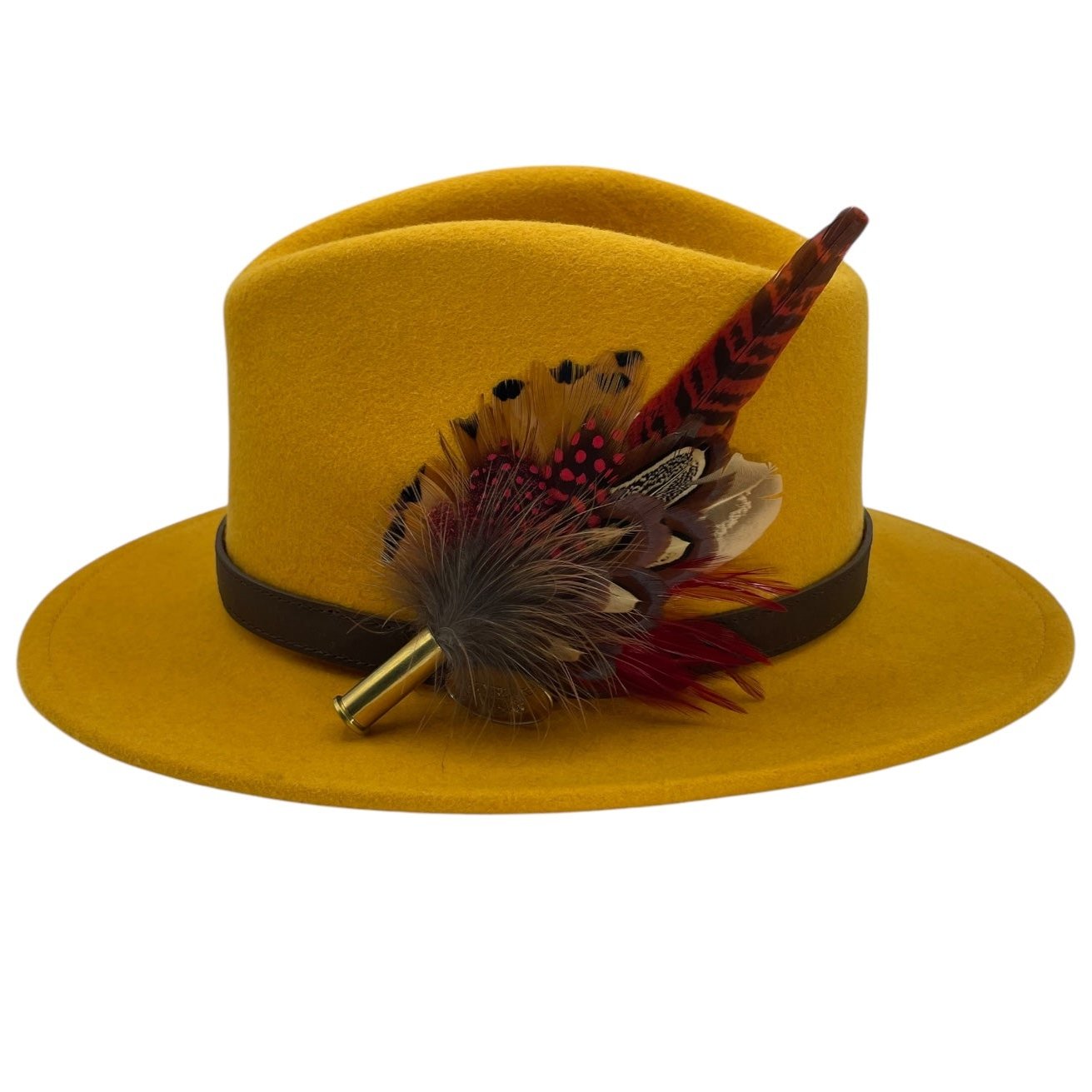 Red, Wine & Natural Feather Hat Pin (CFP720)