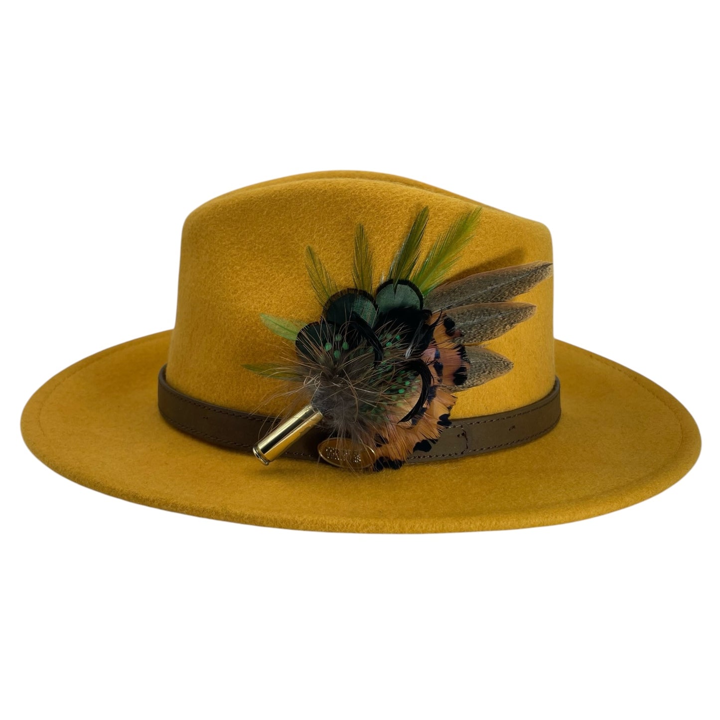 Emerald Green & Natural Feather Hat Pin (CFP744)