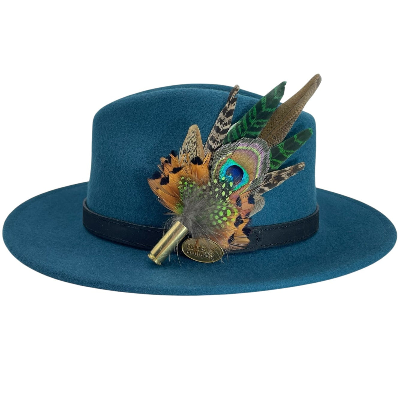 Green & Natural Feather Hat Pin (CFP748)