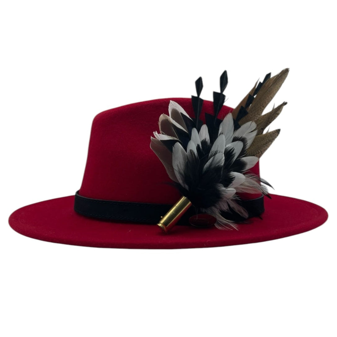 Black, White & Natural Feather Hat Pin (CFP756)