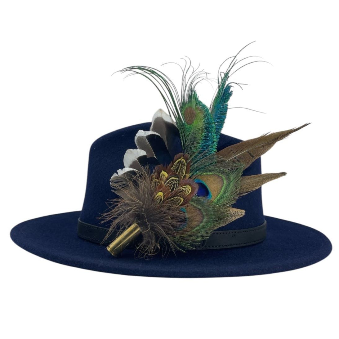 Peacock, & Natural Feather Hat Pin (CFP767)