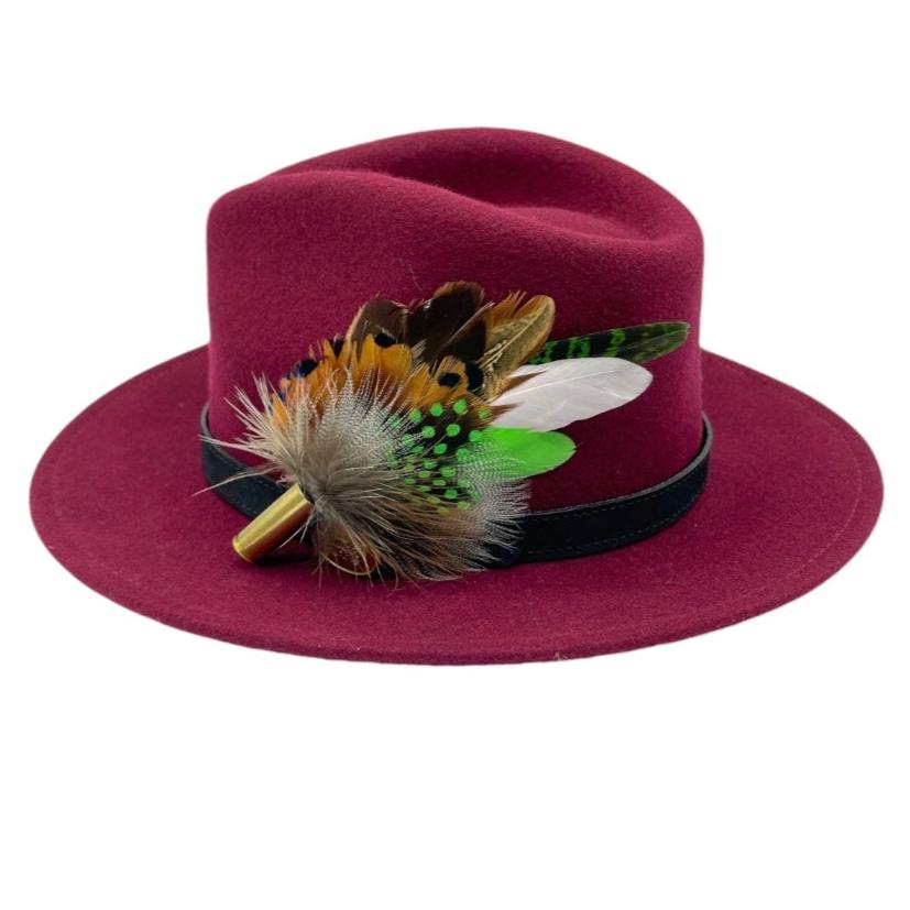 Green & Natural Feather Hat Pin (CFP667)