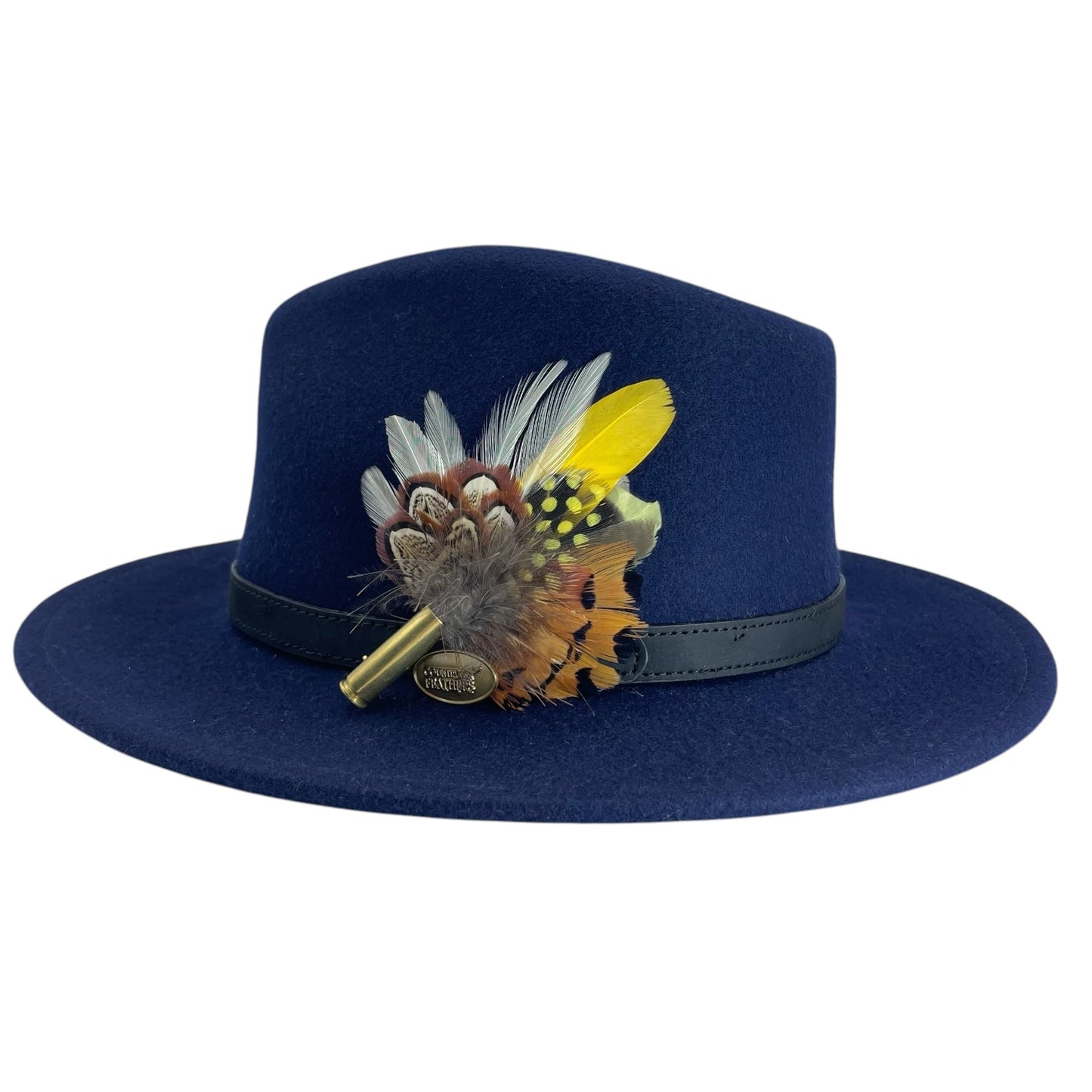 Mustard, Yellow & Natural Feather Hat Pin (CFP741)