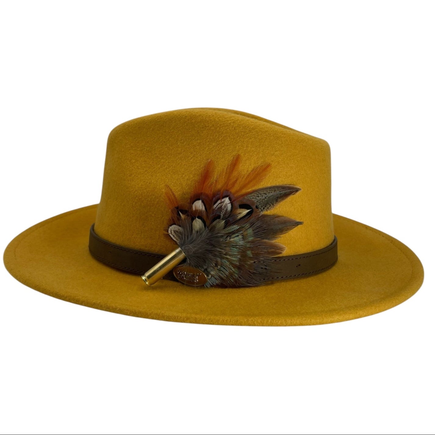 Rust,& Natural Feather Hat Pin (CFP743)