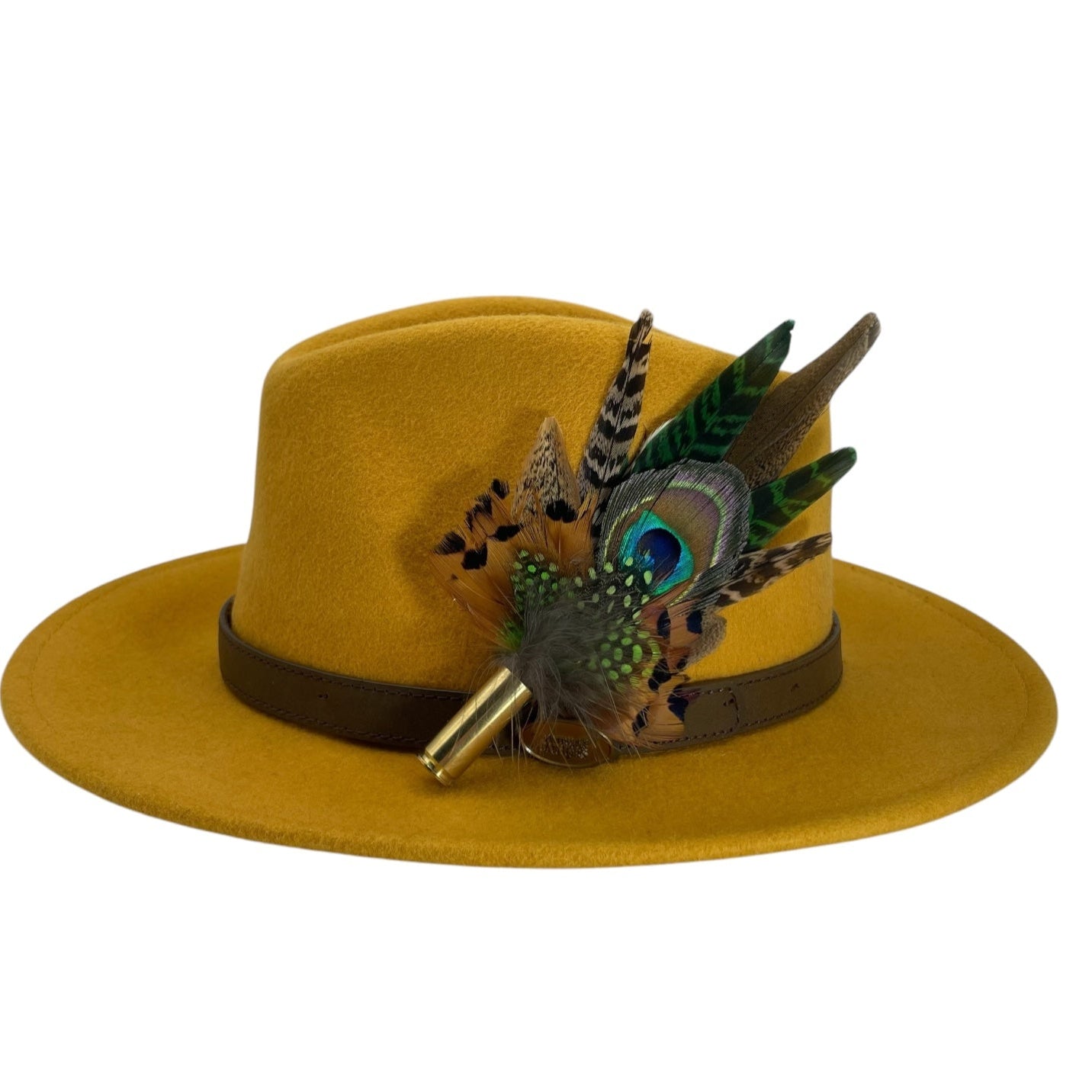 Green & Natural Feather Hat Pin (CFP748)