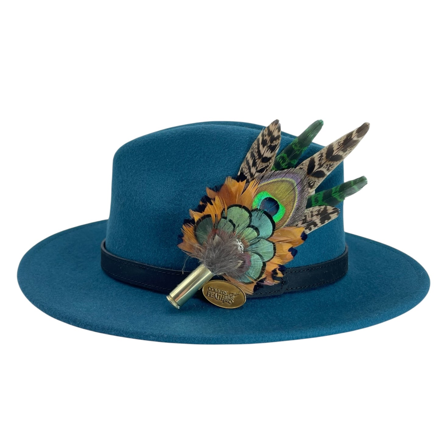 Green & Natural Feather Hat Pin (CFP747)