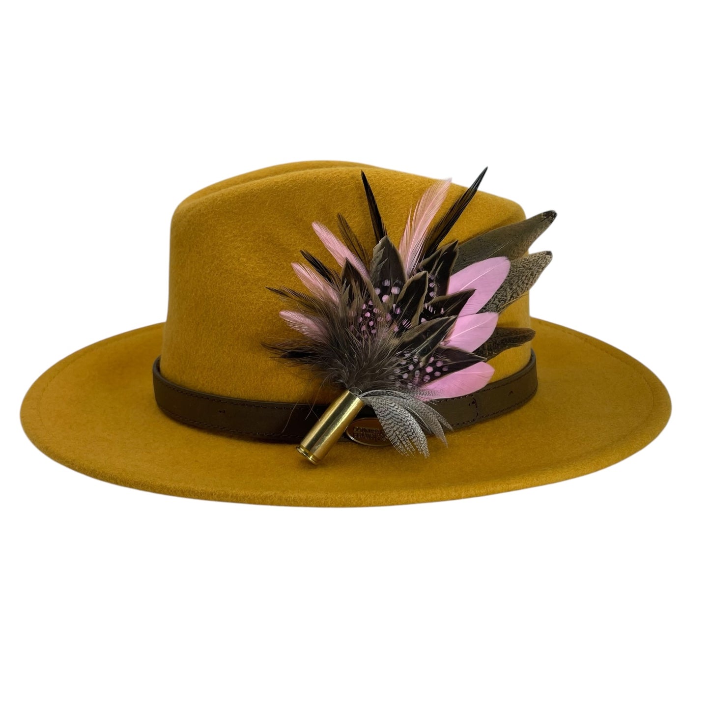 Pink, Black & Natural Feather Hat Pin (CFP751)