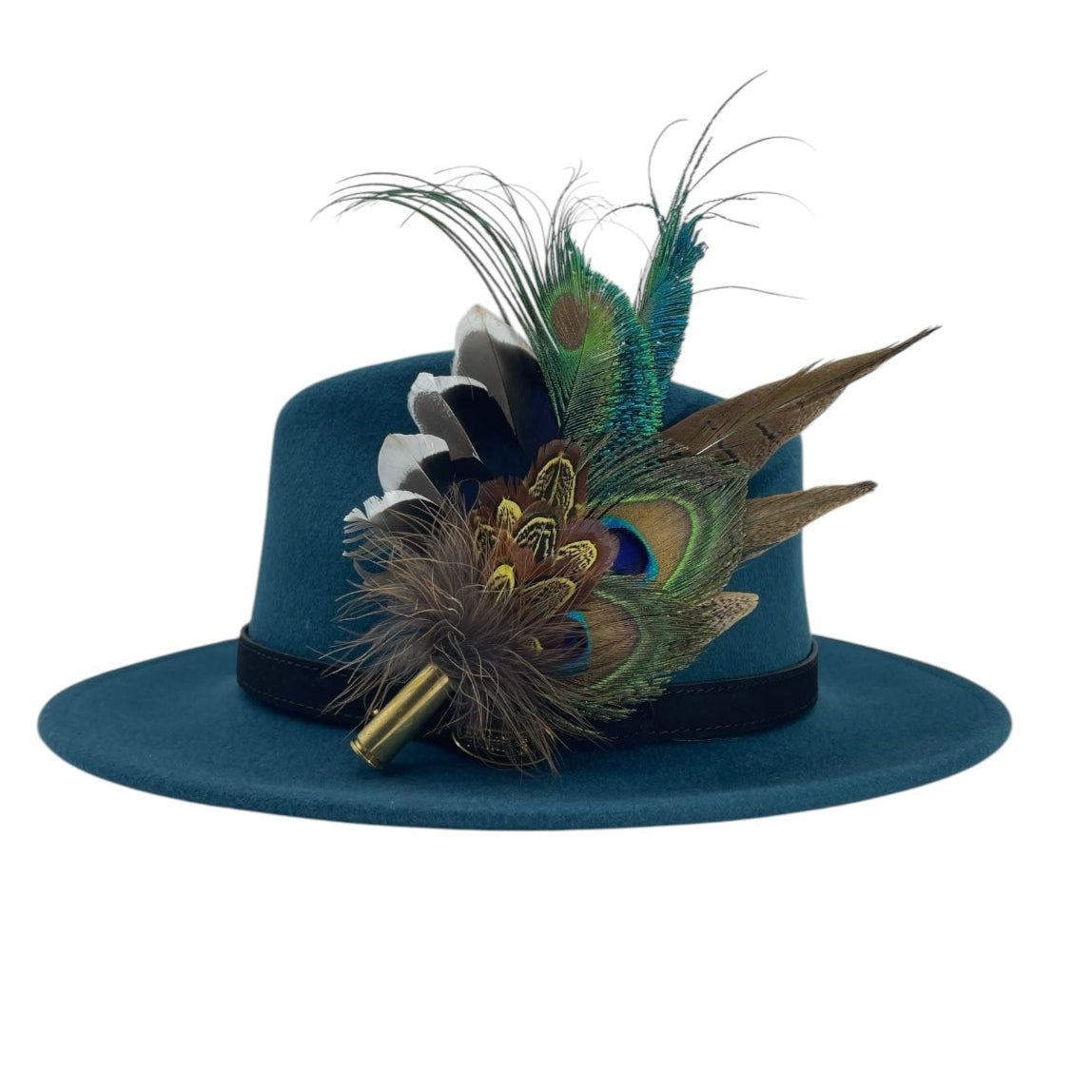 Peacock, & Natural Feather Hat Pin (CFP767)