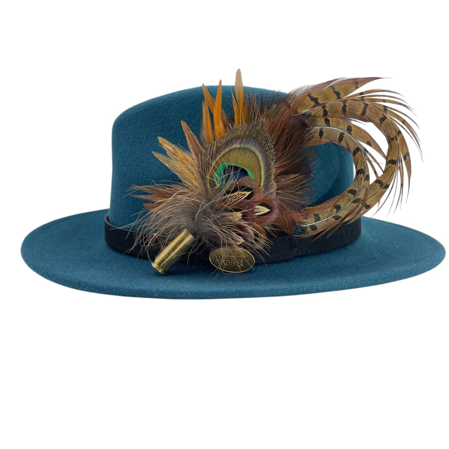 Peacock, Rooster & Natural Pheasant Feather Hat Pin (CFP773)