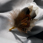 Black, White & Natural Feather Hat Pin (CFLP134)