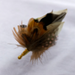 Pale Pink & Natural Feather Lapel Pin (CFLP143)