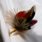 Red & Natural Feather Lapel Pin (CFLP146)