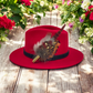 Red & Natural Feather Hat Pin (CFP715)