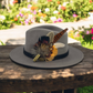 Orange & Natural Feather Hat Pin (CFP716)