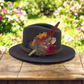 Red, Wine & Natural Feather Hat Pin (CFP720)