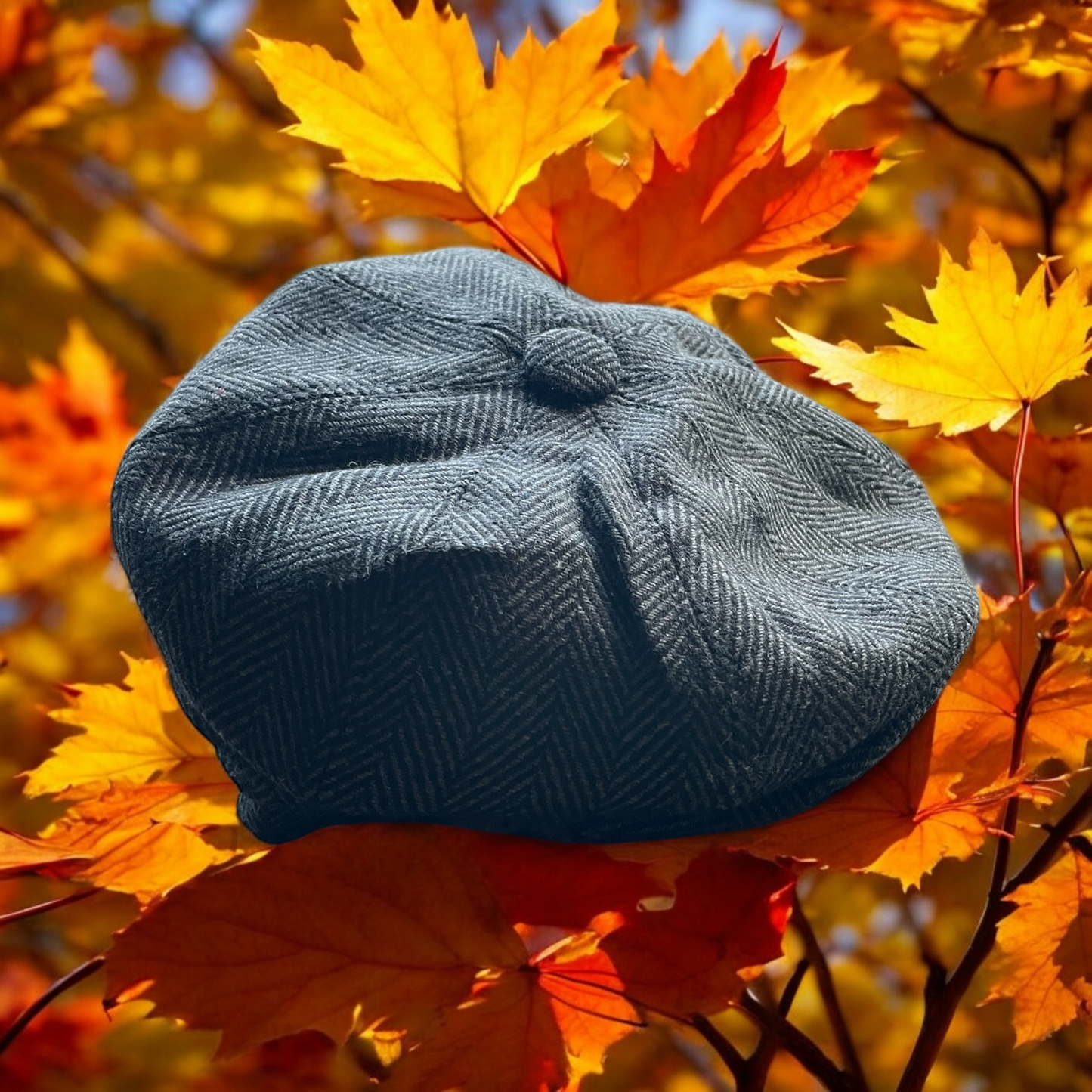 Grey Herringbone Baker Boy Cap Baker Boy (CFFC7012)