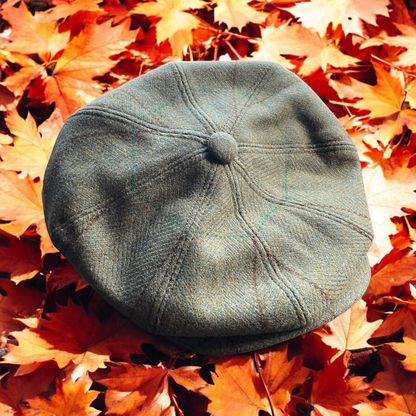 Green Tweed Baker Boy Cap (CFFC7013)