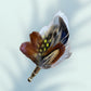 Yellow & Natural Feather Lapel Pin in a gold clasp (CFLP044)