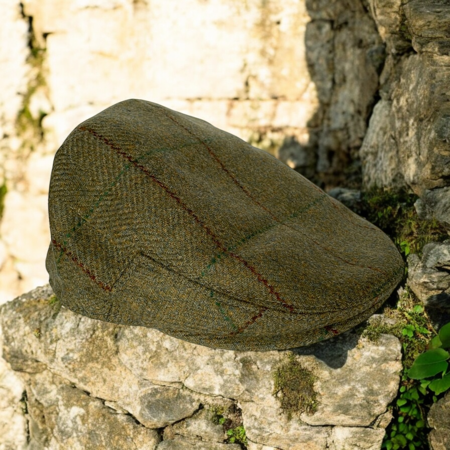 Olive Derby Tweed Wool Flat Cap (CFFC7001)