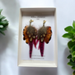 Wine & Natural Feather Boot Tassels (CFB4095)