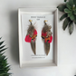 Red & Natural Feather Boot Tassels (CFB4045)