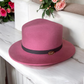 Fedora Raspberry Hat With A Leather Band (CFH61)