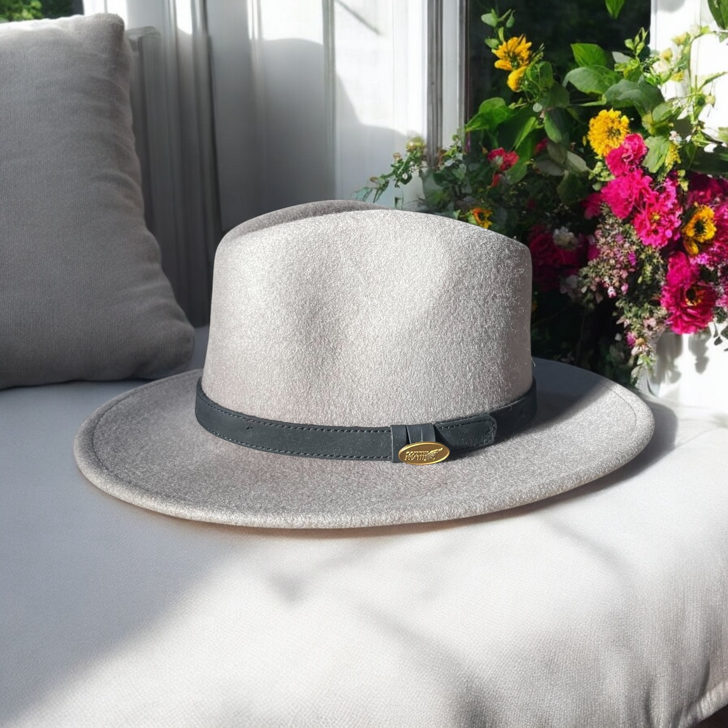 Fedora Grey Hat With Black Leather Band