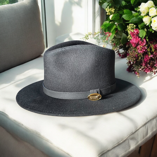 Fedora Black Hat With a Black Leather Band