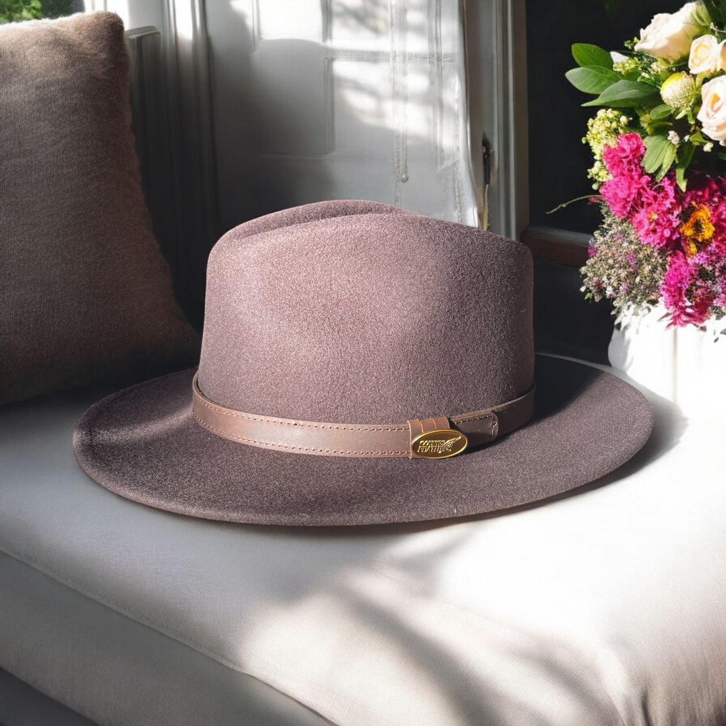 Fedora Brown Hat with Leather band