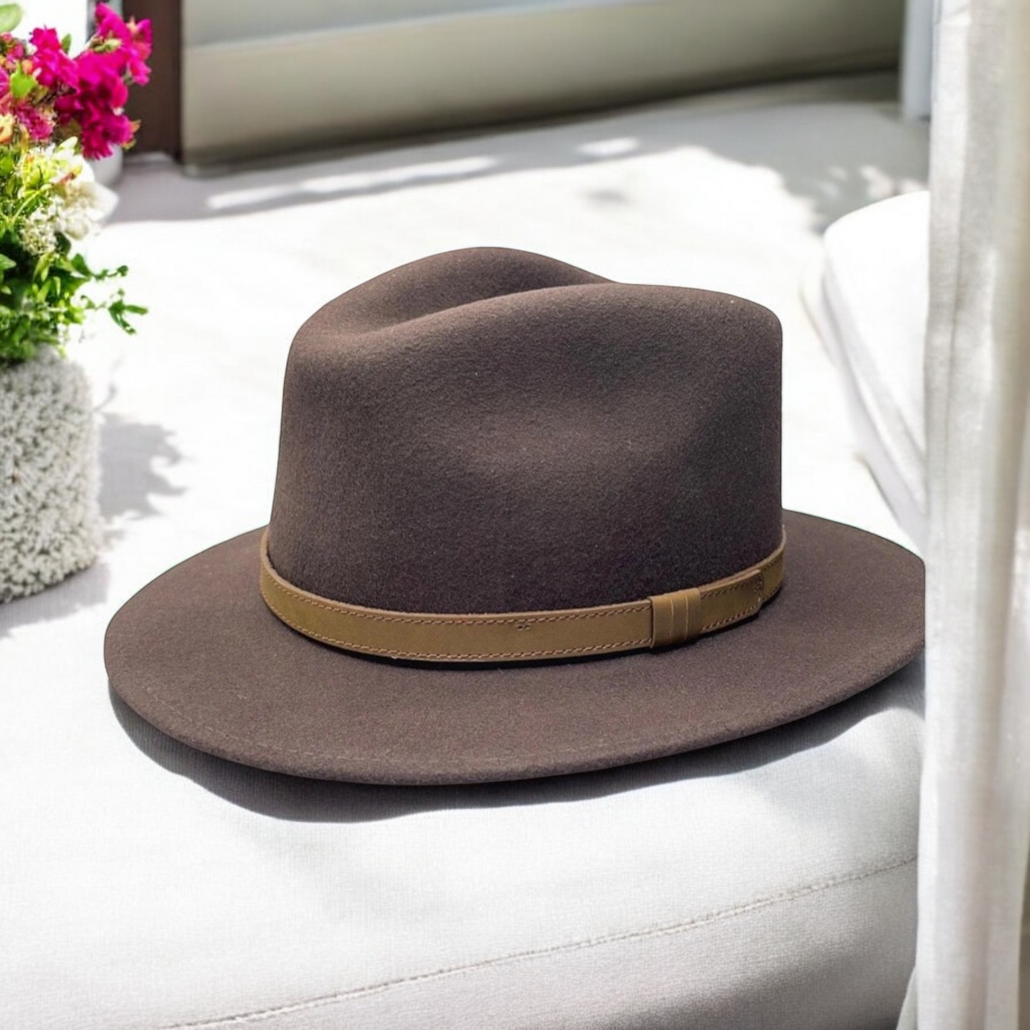 Fedora Brown Hat with Leather band