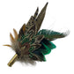 Green & Natural Feather Hat Pin Approximate   19 x 12 cm (CFP755)